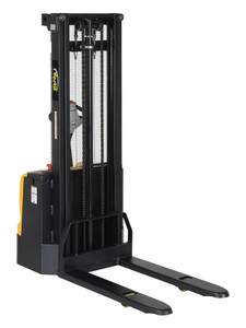 Vestil Steel Fixed Forks Double Mast Stacker - 118 In. Raised Height 2200 lb Black / - Yellow