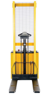 Vestil Steel Fixed Powered Lift Stacker - 62 In. Raised Height 2,000 lb Black / - Yellow