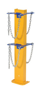 Vestil Steel Cylinder Storage Stand - 9-1/2 In. x 10-1/16 In. x 36-1/4 In. - Yellow/Blue
