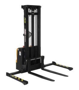 Vestil Steel Adjustable Double Mast Stacker - 125 In. Raised Height 2200 lb Black / - Yellow