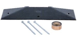Vestil Rubber Speed Hump Male End Cap Asphalt Hardware - 11-3/16 In. x 35-1/4 In. x 1-7/8 In. 60000 lb - Black
