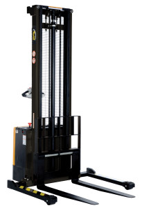 Vestil Steel Adjustable Powered Lift Stacker - 150 In. Raised Height 2000 lb Black / - Yellow