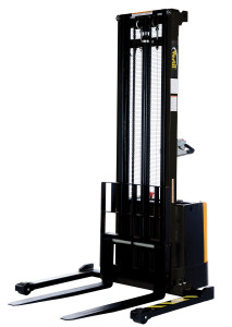 Vestil Steel Adjustable Powered Lift Stacker - 150 In. Raised Height 2000 lb Black / - Yellow