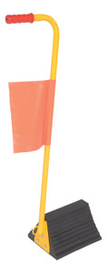 Vestil Rubber Wheel Chock With Handle and Flag - 12 In.