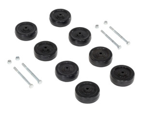 Vestil Hard Rubber Retro Fit Roller Kit - 3 In. x 1 In. For PRDC Models - Black