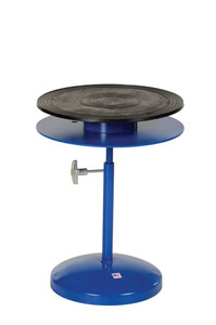 Vestil Steel Turntable - 18 In. Diameter Manual 24-35 In. Height Adjustment 300 lb - Blue