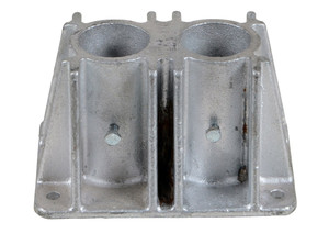 Vestil Cast Steel Double Socket For Pipe Safety Railing - Silver