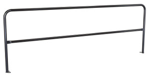 Vestil Steel Pipe Safety Railing with Welded Baseplate - 10 Ft. Length - Black