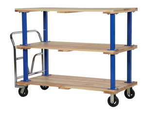 Vestil Hardwood Triple Deck Platform Cart 30 In x - 60 In 1,600 lb - Tan