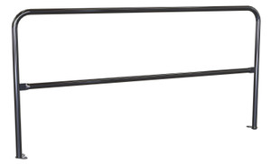 Vestil Steel Pipe Safety Railing with Welded Baseplate - 7 Ft. Length - Black