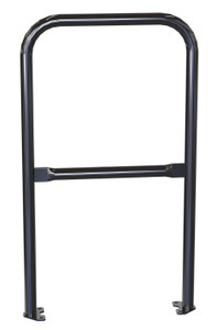 Vestil Steel Pipe Safety Railing with Welded Baseplate - 2 Ft. Length - Black