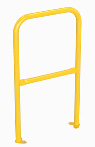 Vestil Steel Pipe Safety Railing with Welded Baseplate - 2 Ft. Length - Yellow