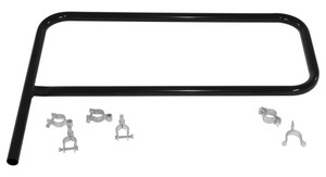 Vestil Steel Pipe Safety Railing Gate P-Shaped - 48 In. x 36 In. - Black