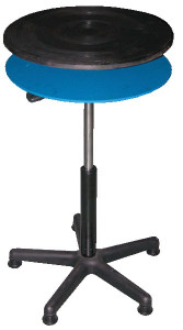 Vestil Steel Turntable - 24 In. Diameter Gas Cylinder 24-34 In. Height Adjustment 300 lb - Black/Blue