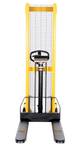 Vestil Steel Manual Stacker Fixed Forks/Legs - 2,000 lb Black / - Yellow