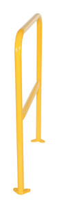 Vestil Steel Pipe Safety Railing with Welded Baseplate - 3 Ft. Length - Yellow