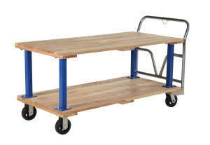 Vestil Hardwood Double Deck Platform Cart 30 In x - 60 In 1,600 lb - Tan