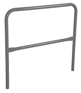 Vestil Steel Safety Railing - 4 Ft. Length - Gray Semi Gloss
