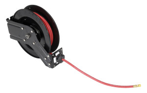 Vestil Steel Spring Driven Hose Reel - 20 Ft. 1/4 In. Diameter - Black