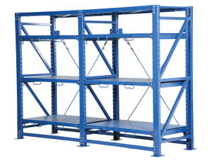 Vestil Steel Heavy Duty Roll-Out Shelving 32L X - 120W X 80H 6,000 lb - Blue
