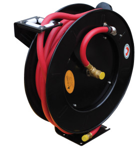 Vestil Steel Spring Driven Hose Reel - 50 Ft. 1/2 In. Diameter - Black