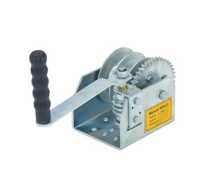 Vestil Steel Double Wall Mounted Hand Winch - 1500 lb - Silver