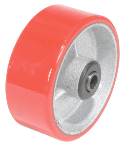 Vestil Polyurethane Wheel - 5 In. Diameter x 2 In. Width Red/Silver/Black 551 lb