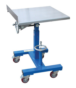 Vestil Steel Mobile Tilting Work Table - 24 In. x 24 In. 300 lb - Blue