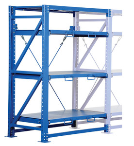 Vestil Steel Roll Out Shelving-Add On Unit - 32 In. l X 57 In. w X 80 In. h 3,000 lb - Blue