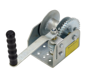Vestil Steel Single Wall Mounted Hand Winch - 1500 lb - Silver