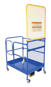 Vestil Steel Work Platform With Poly Casters and - 84 In. Expanded Back 36 In. x 48 In. 1,000 lb - Blue