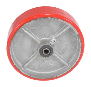 Vestil Polyurethane Wheel - 8 In. Diameter x 2 In. Width Red/Silver/Black 880 lbs