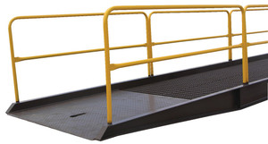 Vestil Factory Installed Steel Welded On Handrail - 42 In. Height Yellow For Steel Yard Ramp Units