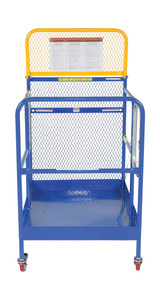 Vestil Steel Work Platform With Casters and - 2 Door Entry 36 In. x 48 In. 1,000 lb - Blue