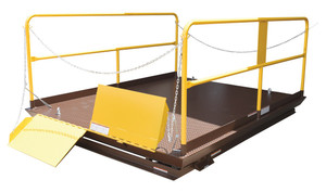 Vestil Steel Premium Truck Scissor Dock Lift 8 Ft x - 10 Ft 6,000 lb - Brown/Yellow