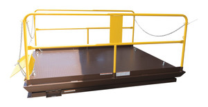 Vestil Steel Premium Truck Scissor Dock Lift 8 Ft x - 10 Ft 6,000 lb - Brown/Yellow