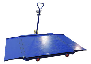 Vestil Steel Portable Diamond Plate Scale - 98 In. x 71 In. x 2 In. 3,000 lb - Blue