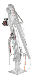Vestil Galvanized Steel DC Powered Winch Truck Jib Crane - 500 lb Extended - Gray