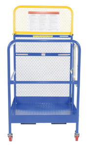 Vestil Steel Work Platform With Poly Casters - 36 In. x 36 In. 1,000 lb - Blue