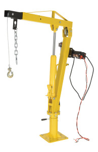 Vestil Steel DC Powered Winch Truck Jib Crane - 44 In. Reach 1,000 lb Extended - Yellow