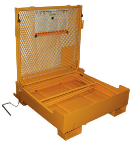 Vestil Steel Fold Down Steel Work Platform With - 84 In. Expanded Back 37 In. x 37 In. 600 lb - Yellow