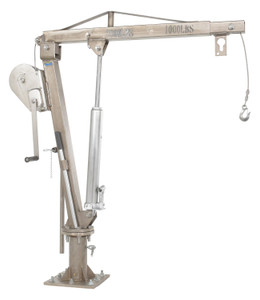 Vestil Stainless Steel Winch Truck Jib Crane - 52 In. Reach 1,000 lb Extended - Silver