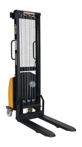 Vestil Steel Stacker with Fixed DC Powered Winch - 770 lb Black / - Yellow