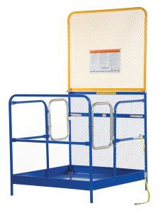 Vestil Steel Work Platform With 2 Door Entry and - 84 In. Expanded Back 48 In. x 48 In. 1,000 lb - Blue