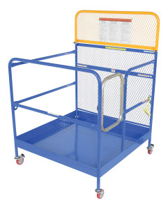 Vestil Steel Work Platform With Poly Casters - 48 In. x 48 In. 1,000 lb - Blue