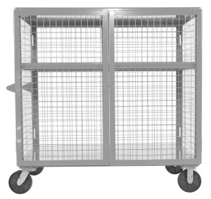 Vestil Welded Steel Expanded Metal Security Cart - 30 In. x 60 In. 2,000 lb - Silver