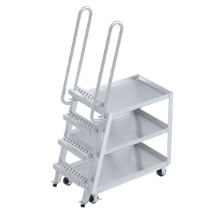 Vestil Aluminum High Duty Stock Picker Truck with Steel Ladder 22 In x - 40 In 500 lb