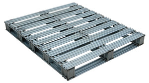 Vestil Galvanized Steel Pallet - 48 In. x 40 In. x 4-3/4 In. 8,000 lb Floor - Gray