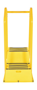 Vestil Polyethylene Nestable with Hand and Back Rails Casters - 2 Step 500 lb - Yellow