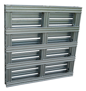 Vestil Galvanized Steel Pallet - 48 In. x 48 In. x 4-3/4 In. 8,000 lb Floor - Gray